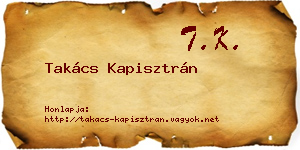 Takács Kapisztrán névjegykártya