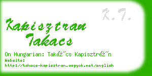 kapisztran takacs business card